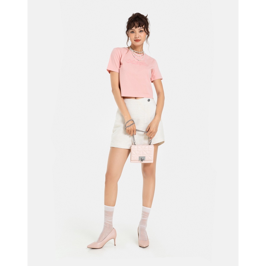 Áo Thun JUNO Croptop In Nổi JNATH007
