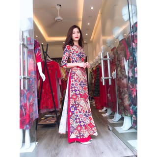 Áo dài cô ba đỏ , áo dài truyền thống