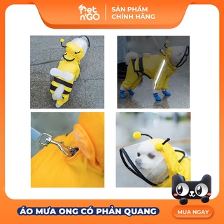 [Loại 1] Áo Mưa Ong Ngộ Nghĩnh Cho Chó Mèo (Có Phản Quang) Đủ Size