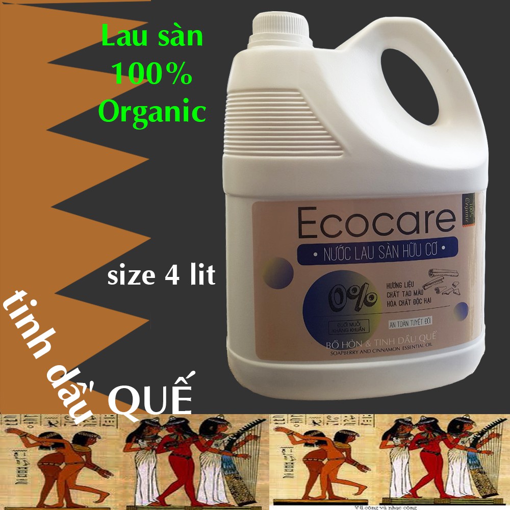 MUA DỄ LẮM ! Nước lau sàn đuổi muỗi hữu cơ tinh dầu quế 4 Lít thương hiệu Ecocare
