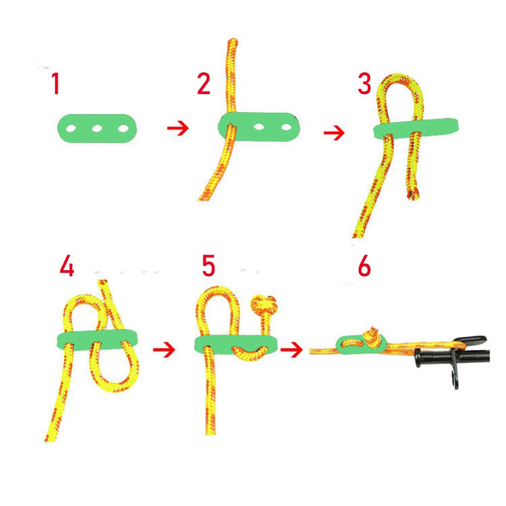 Set 5 / 10 Móc Khóa Dây Lều 3 Lỗ Bằng Nhựa Chống Trượt Có Thể Điều Chỉnh