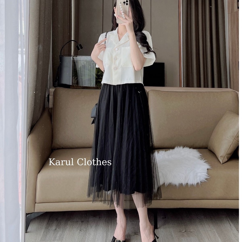 Áo sơ mi nữ dáng ngắn 3 cúc phôi 2 túi ngực sâu , áo sơ mi nữ phối 2 túi sâu 3 cúc kiểu dáng Hần quốc D598