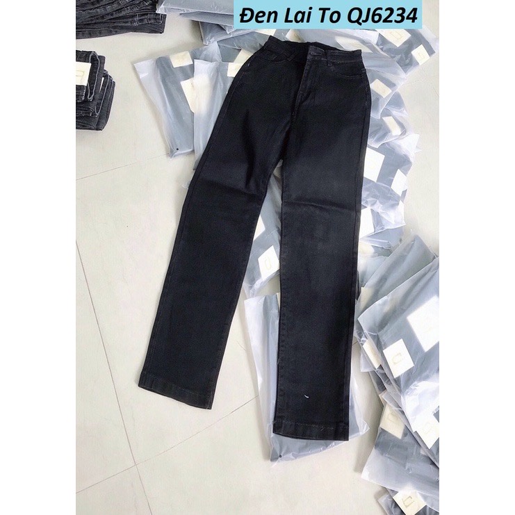 Quần jeans ống đứng rách gối lưng cao phủ rốn QJ6231D