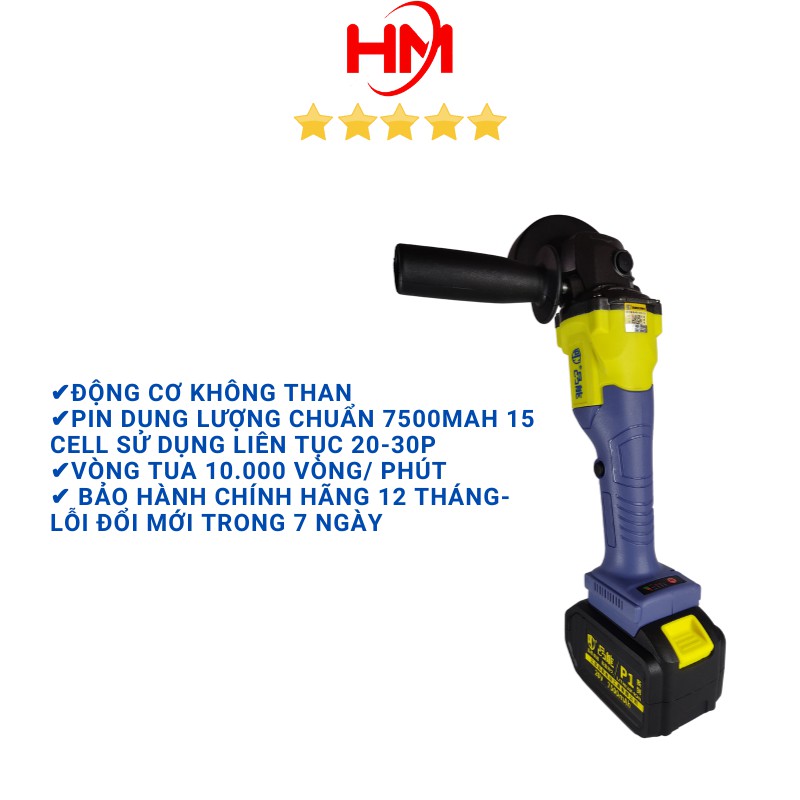 Máy mài góc chạy pin, hàng chuẩn nội địa Trung, pin 15cell, bảo hành 12 tháng