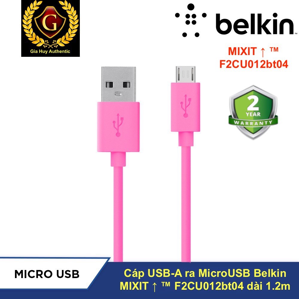 Cáp USB-A ra MicroUSB Belkin MIXIT ↑ ™ F2CU012bt04 dài 1.2m