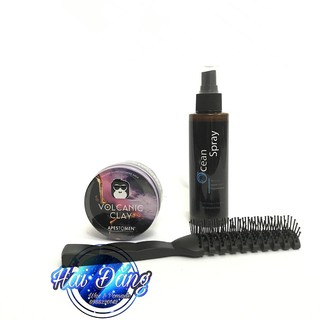 [COMBO] [CHÍNH HÃNG] Sáp Volcanic Clay + Xịt Phồng Ocean + Tặng Lược