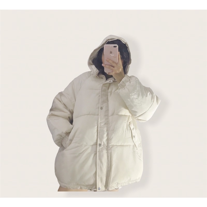 ÁO PHAO BÉO DÁNG NGẮN CÓ MŨ HÀNG LOẠI 1 DÀY DẶN