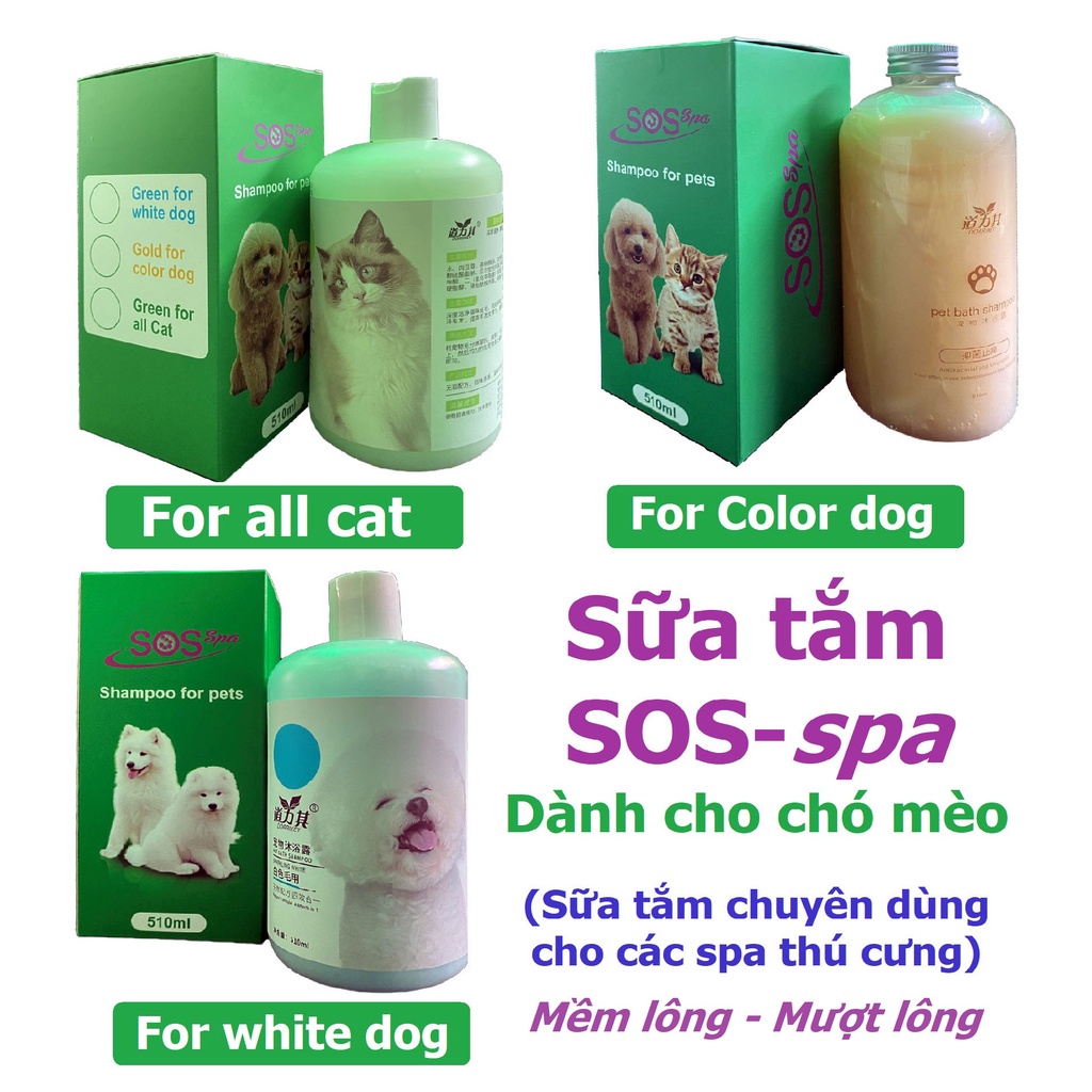 Hanpet.GV- Sữa Tắm SOS cho chó mèo (4 loại) dùng làm dầu tắm cho chó hoặc sữa tắm cho mèo