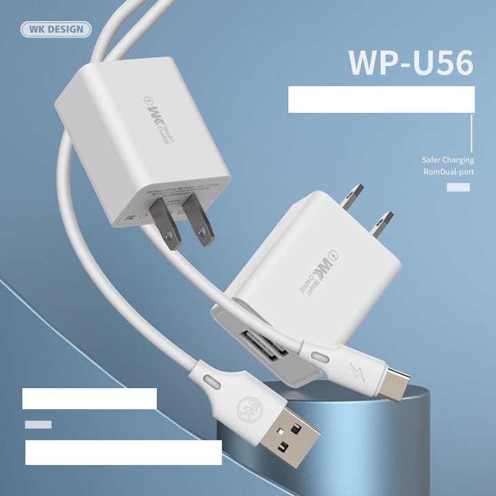 Bộ cáp sạc Nhanh 2 cổng WP U56  ( TYPE C _ Micro USB _ Lighting ) Chính hãng WP loại xịn Educase