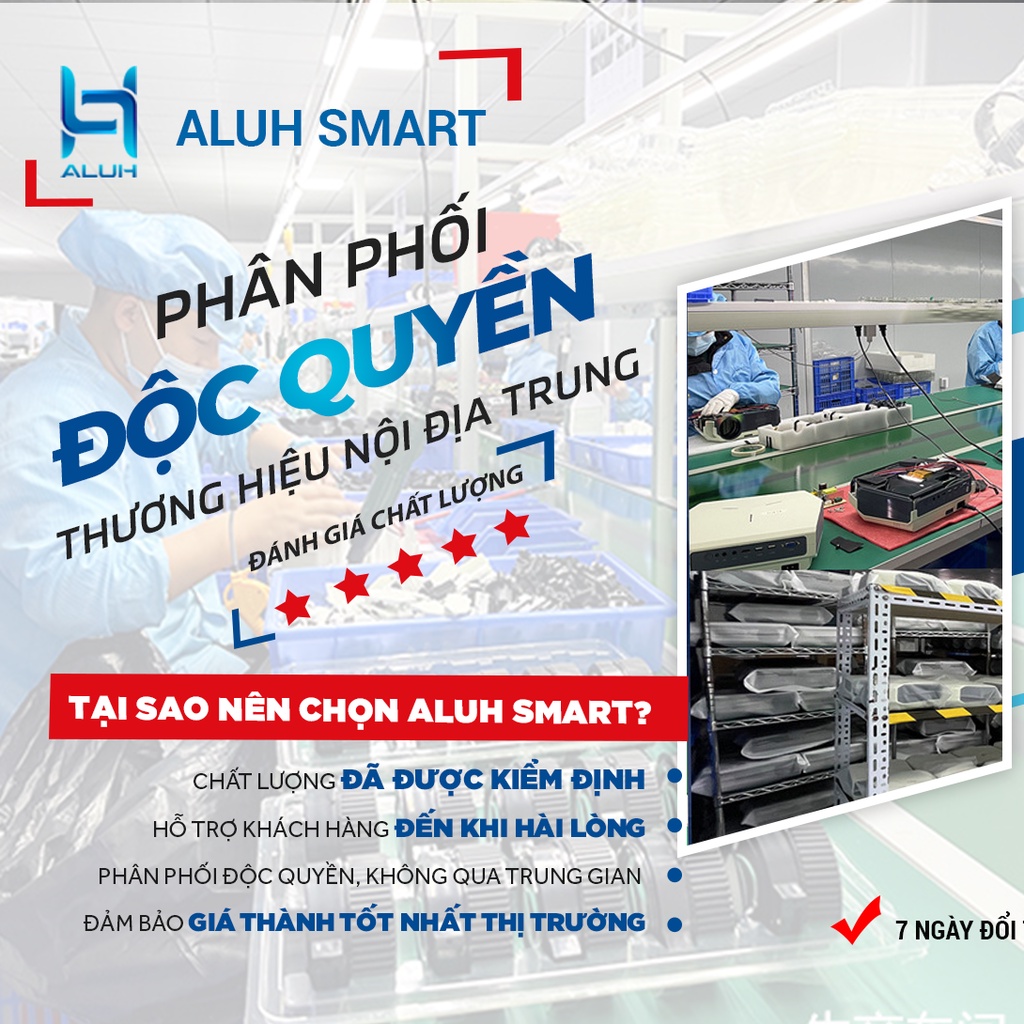 Máy chiếu mini Aluh Smart Android 2-16gb độ phân giải 1080p xem phim full HD sắc nét