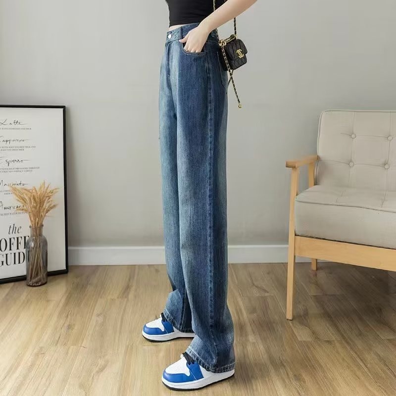 Quần Jean Dài Ống Rộng Lưng Cao Màu gradient Thời Trang Hàn Quốc Cá Tính Cho Nữ
