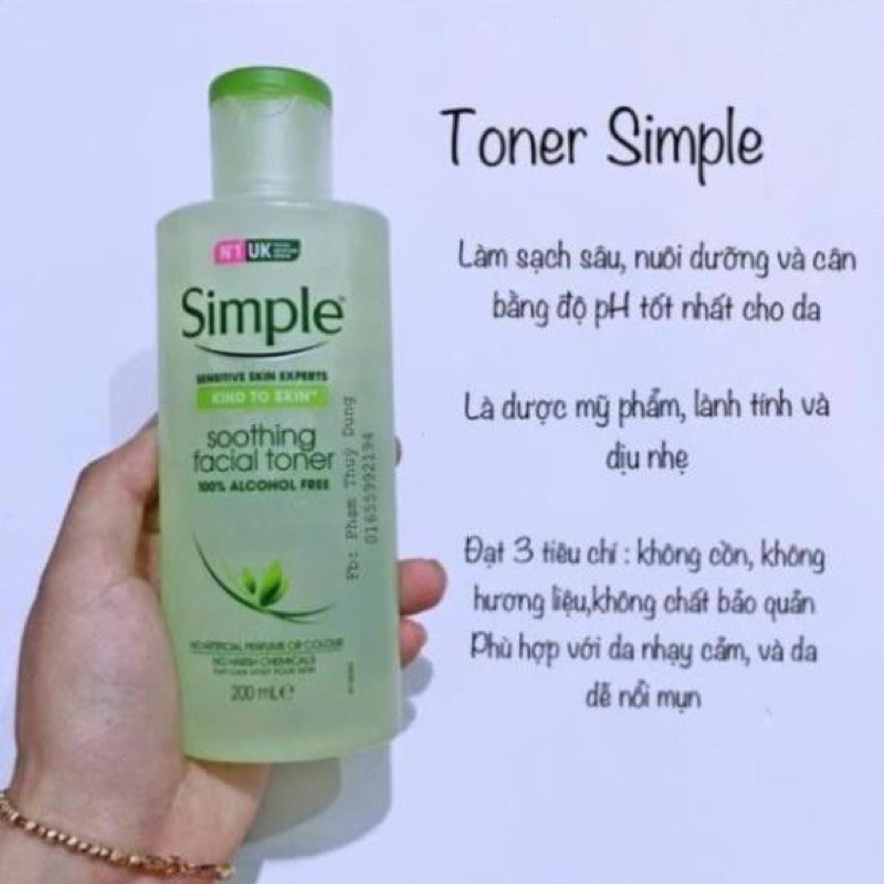 Nước hoa hồng Simple không cồn💧Nước cân bằng da dịu nhẹ 💦 Toner cho da nhạy cảm | BigBuy360 - bigbuy360.vn