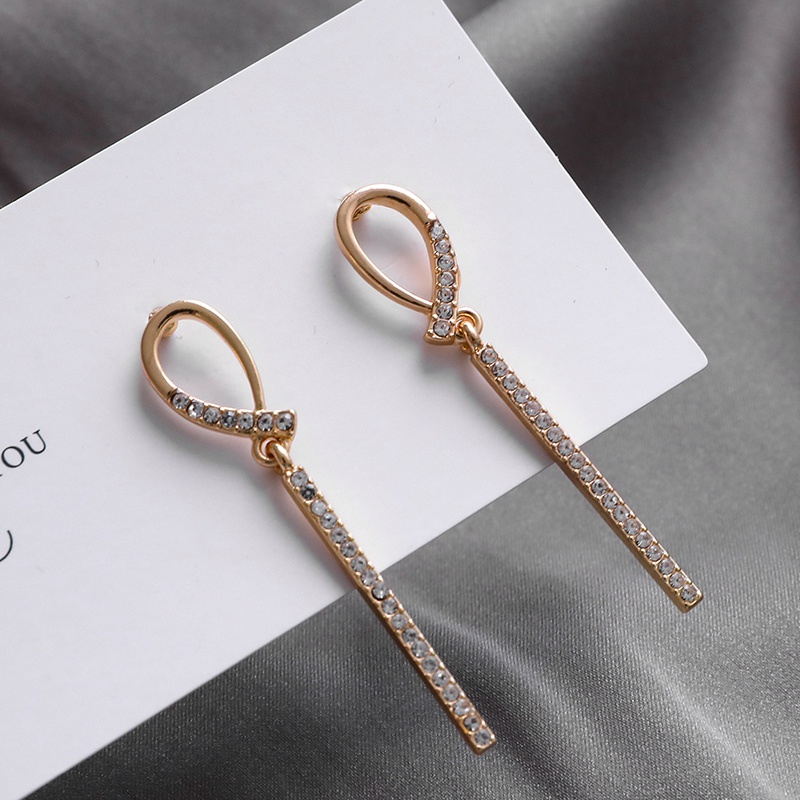 Bông Tai Mạ Bạc 925 Dạng Dài Đính Đá Thời Trang 2021