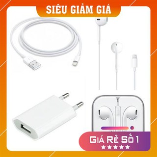 Bộ phụ kiện 3 in 1 cho điện thoại iphone x/xs/xs max | củ sạc + cáp sạc + tai nghe | e110