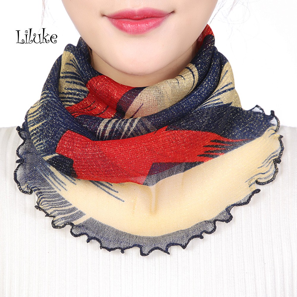 Khăn Choàng Cổ Kiêm Khẩu Trang Chống Tia UV In Họa Tiết Hoa Thoáng Khí Dành Cho Nữ