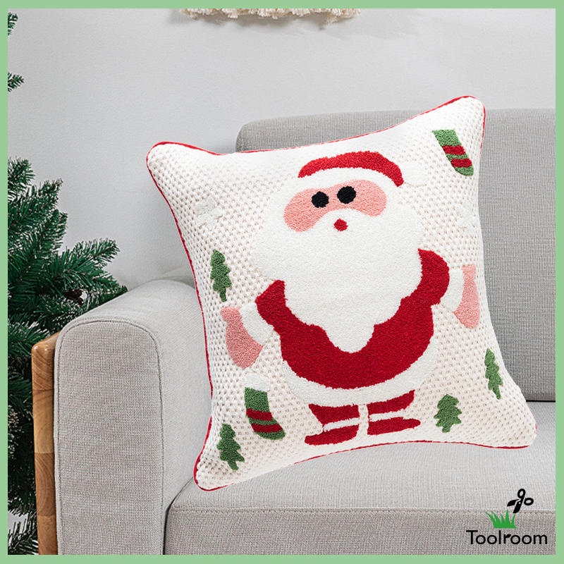 Vỏ Gối Vuông Họa Tiết Giáng Sinh Trang Trí Nhà Cửa