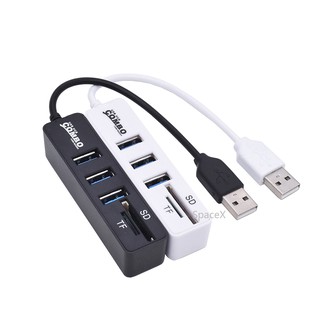 Bộ Hub USB 2.0 Combo Đa Năng Tích Hợp 3 Cổng USB Và 2 Cổng Thẻ Nhớ SD, TF | hub usb 2.0