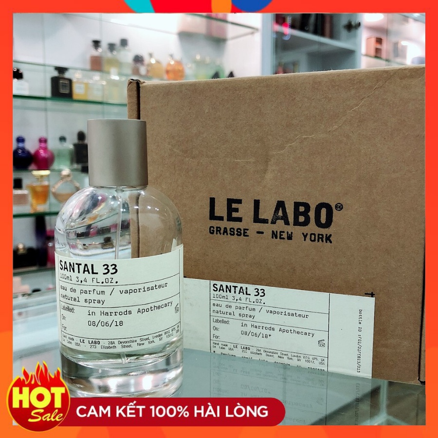 Nước Hoa Unisex, Dầu Thơm Le Labo Santal 33 100ml Hương Thơm Sang Trọng, Lịch Lãm