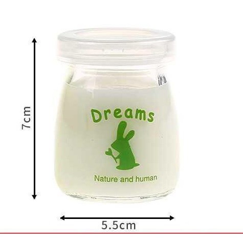 Combo 12 Hũ làm sữa chua đựng Yaourt 100ml thủy tinh dày kiểu dáng truyền thống loại trơn và in họa tiết