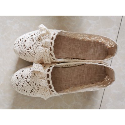 (Hàng sẵn) Giày búp bê ren lưới gắn nơ phong cách Hàn | BigBuy360 - bigbuy360.vn