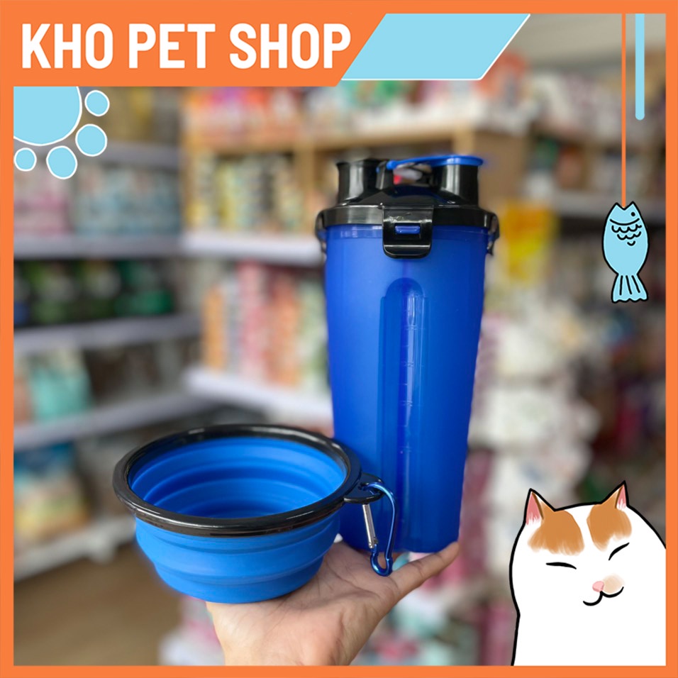 Bình nước kèm bát ăn du lịch cho cún