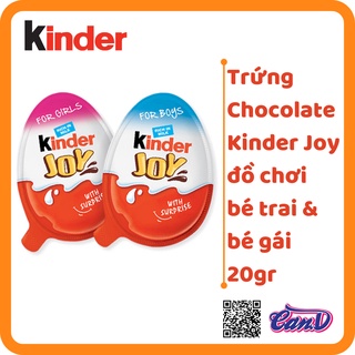 Trứng Chocolate Kinder Joy đồ chơi bé trai và bé gái 20gr