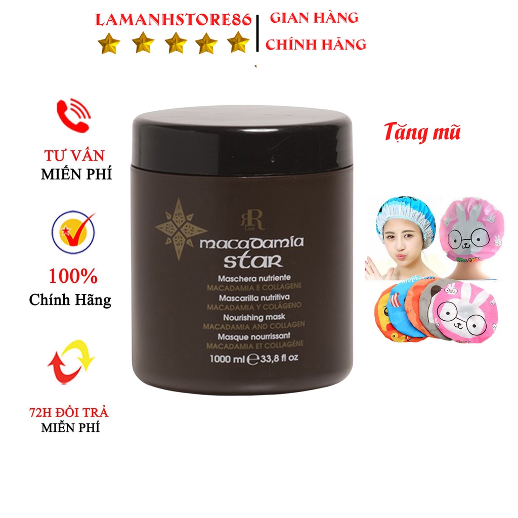 Ủ tóc hấp phục hồi tóc kem hấp hấp tóc MACADAMIA STAR hũ 500ml - 1000ml hàng chính hãng