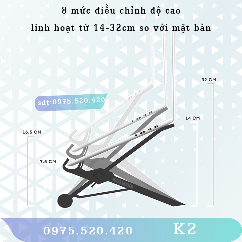 NextStand K2 – Giá đỡ Laptop – Laptop Stand – Laptop Macbo.ok Ip.ad ….– Điều chỉnh độ cao -Tản nhiệt – Gấp gọn