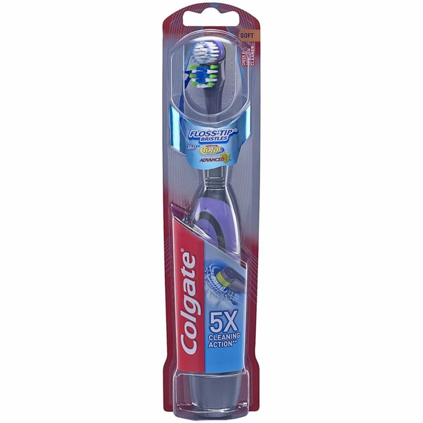 Bàn chải đánh răng dùng pin Colgate 360 Total Advanced Floss-Tip Battery Toothbrush (Xanh)