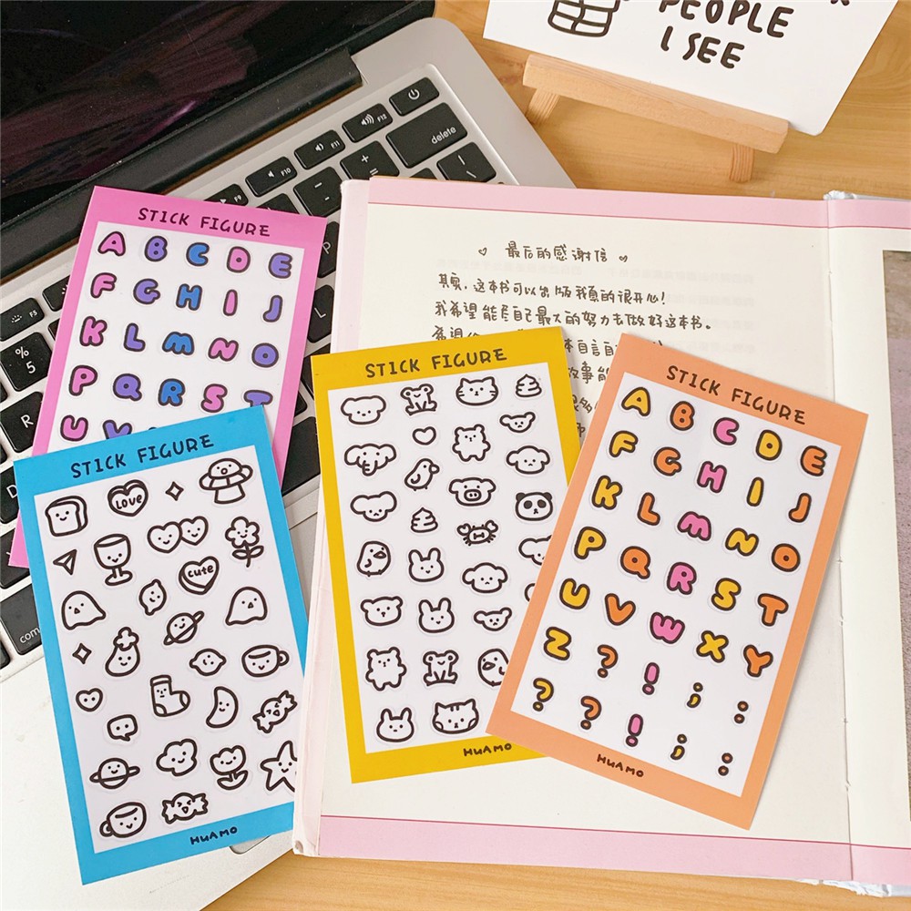 Sticker Hình Dán Chữ Cái Hoạt Hình MINI CUTE