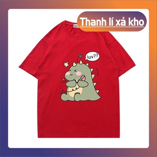 Áo Thun Đôi Khủng Long, Vải cotton 75%, Co Giãn 4 Chiều.