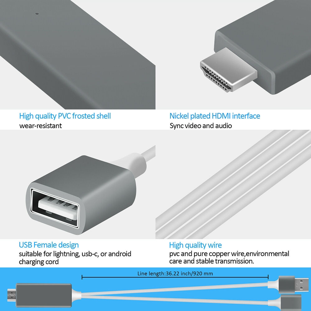 Dây Cáp Chuyển Đổi Từ 1080p Hdmi Sang Tv Hdtv Cho Iphone 11/ipad/android