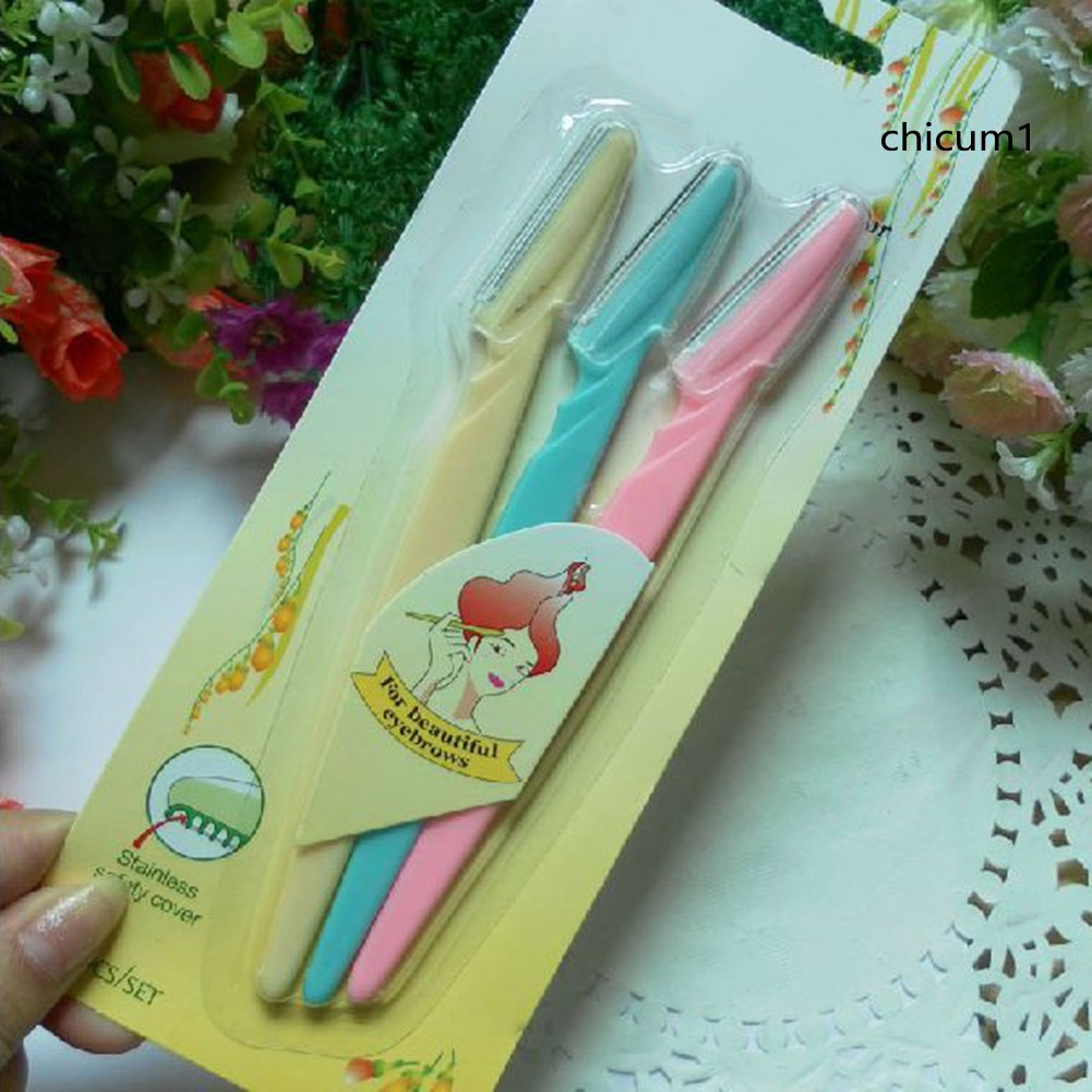 [Hàng mới về] Set 3 Dao Cạo Tỉa Lông Mày Tiện Dụng