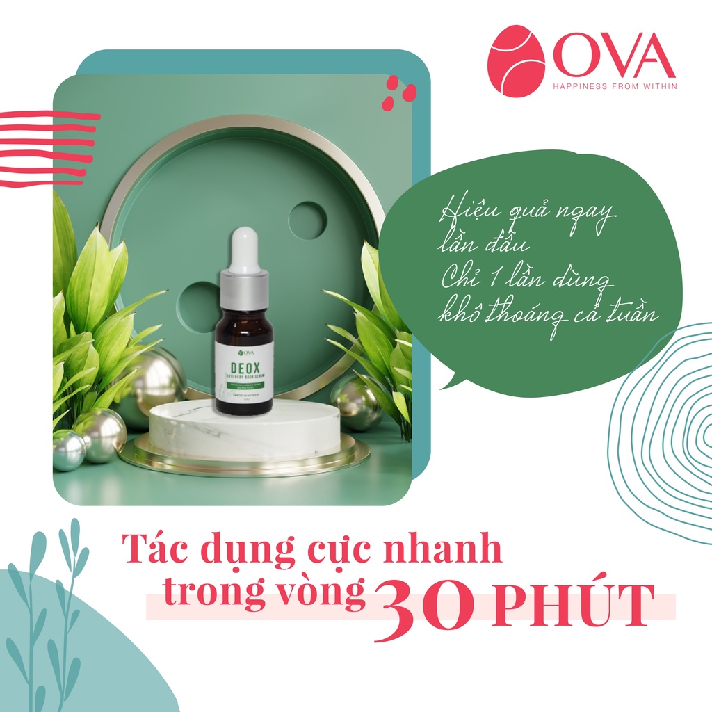 Serum hôi nách Ova DeoX khử mùi hôi nách Giảm Tiết Mồ Hôi, Ngăn Ngừa Vi Khuẩn Gây Mùi 5ml