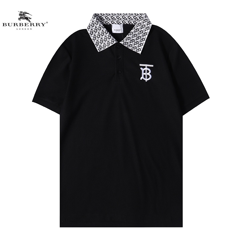 Áo polo tay ngắn thêu chữ phong cách BURBERRY TB tùy chọn màu sắc