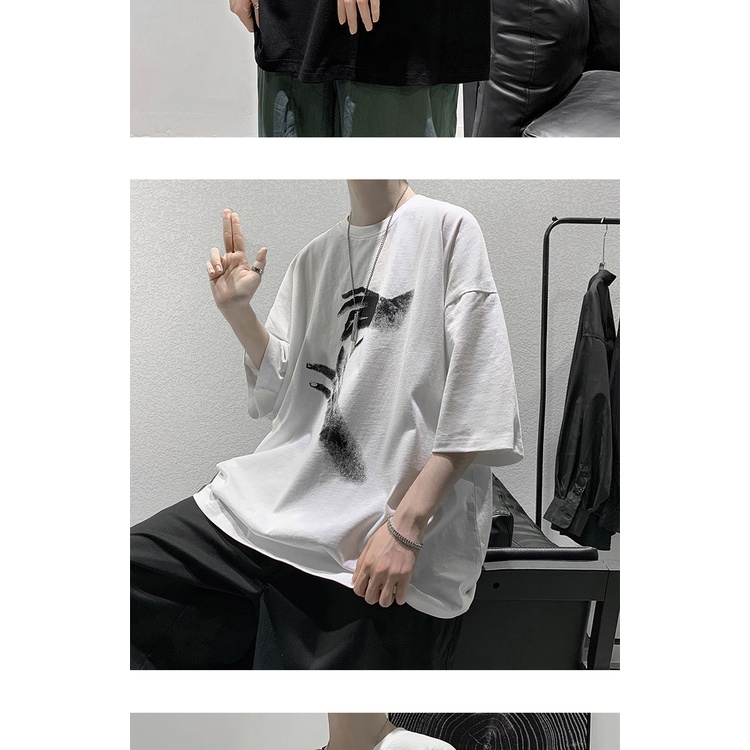 Áo thun tay ngắn kiểu dáng thời trang dành cho nam cỡ M-8XL