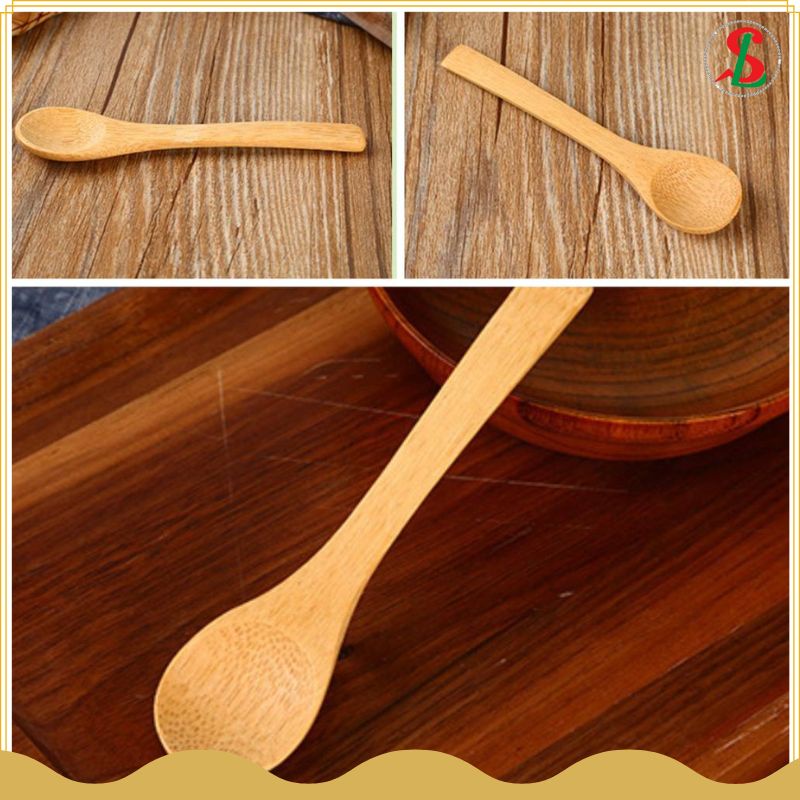 Muỗng gỗ tre lấy mật ong thìa gỗ múc gia vị saffron cà phê tiện dụng 13x3cm muỗng đẹp không dăm gỗ