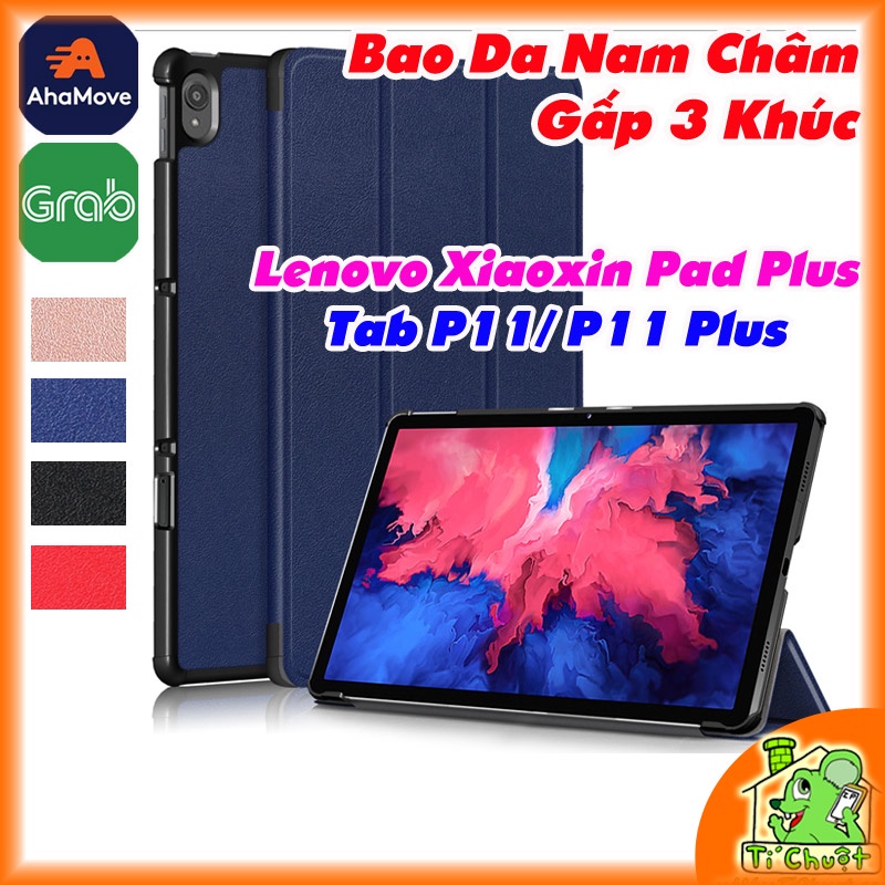Bao da Lenovo Tab P11 2021/ P11 Plus/ Xiaoxin Pad Plus 11" J606/ J607 Gấp 3 Khúc Lưng Cứng Có Nam Châm