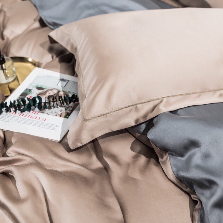 Bộ Chăn Ga Gối Lụa Tencel 100S Cao Cấp Chăn Drap Nhập Khẩu Siêu Sang Xịn Min Mát Sét Chuẩn 04 Món