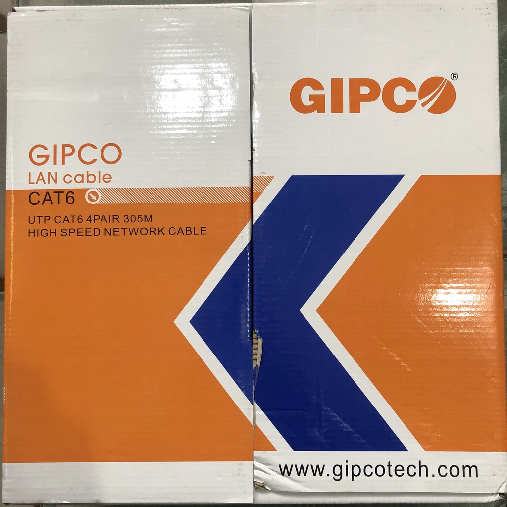Dây mạng Cat 6 Gipco bấm sẵn hai đầu, màu trắng