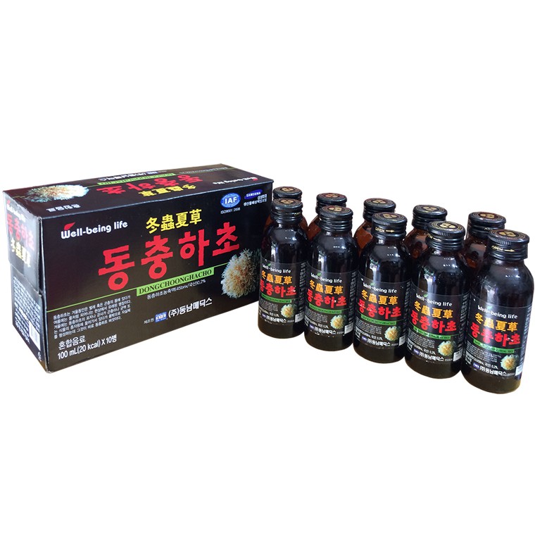 Nước Đông Trùng Hạ Thảo Hàn Quốc, Hộp 10 chai*100ml