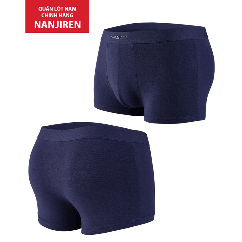 Combo 4 Quần Sịp Đùi Nam Boxer Thoáng Khí, Không Phai Màu Chính Hãng Nanjiren Cao Cấp (Hộp giấy)