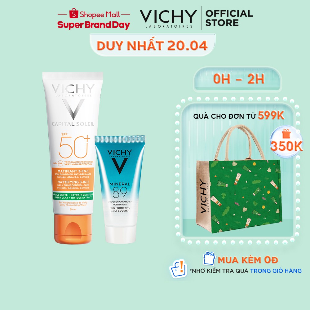  Bộ kem chống nắng chống ô nhiễm, bụi mịn và căng mượt da Vichy Capital Soleil Mattifying