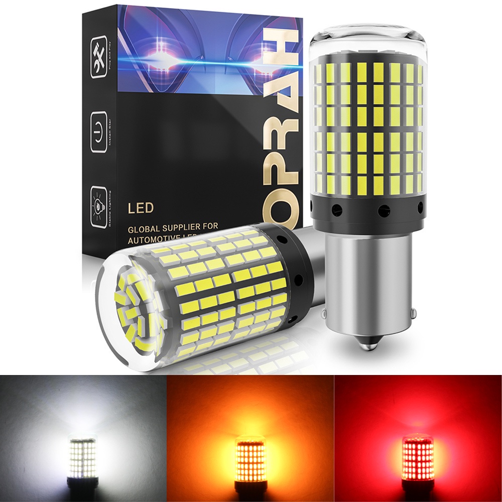Set 2 Đèn LED Xi Nhan 1156 1157 7440 7443 3014 144smd Cho Xe Ô Tô Kèm Hộp Đựng