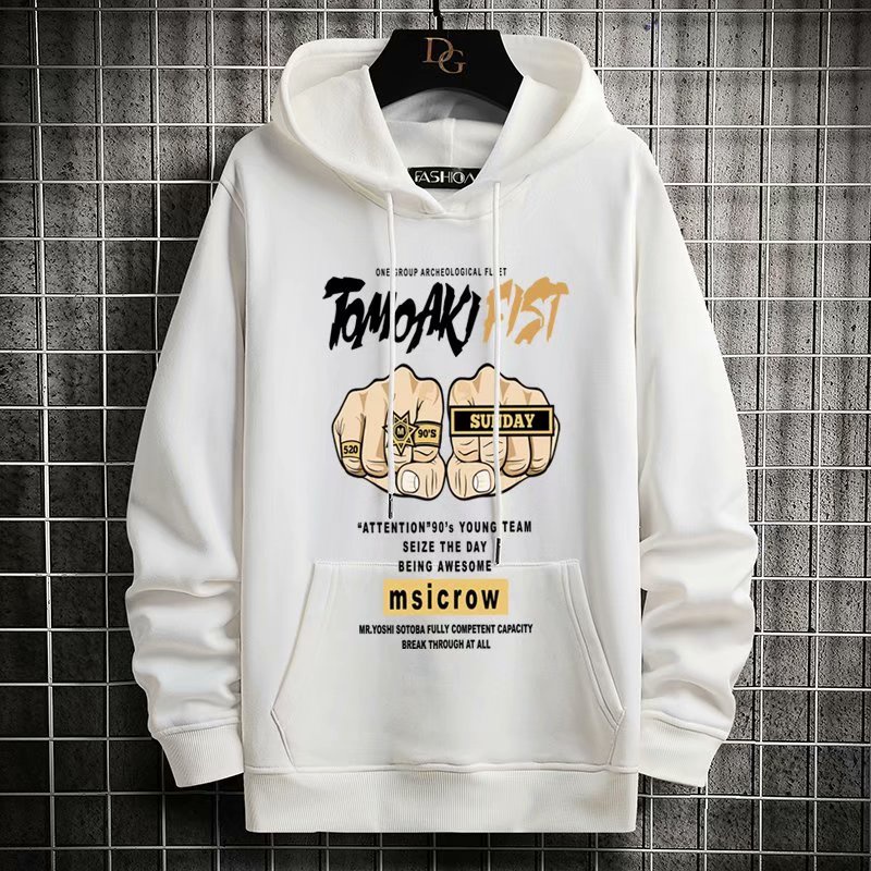Áo Hoodie Thun Nỉ Nam Thu Đông Dài Tay Mũ Trùm Đầu Túi Bụng Họa Tiết Đôi Tay Đấm BEMIE MEN TOP 185