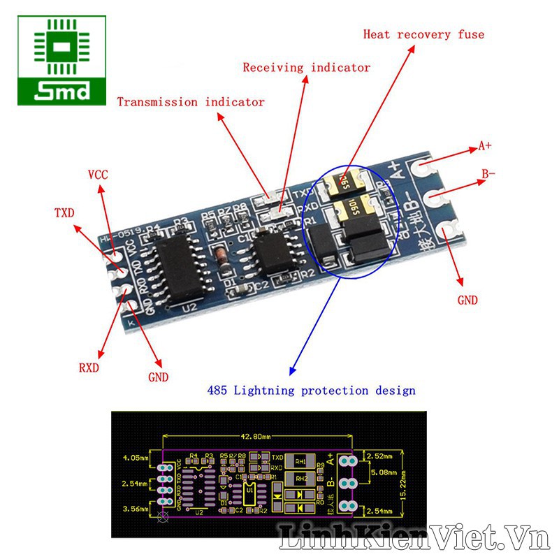 Module giao tiếp UART TTL-RS485
