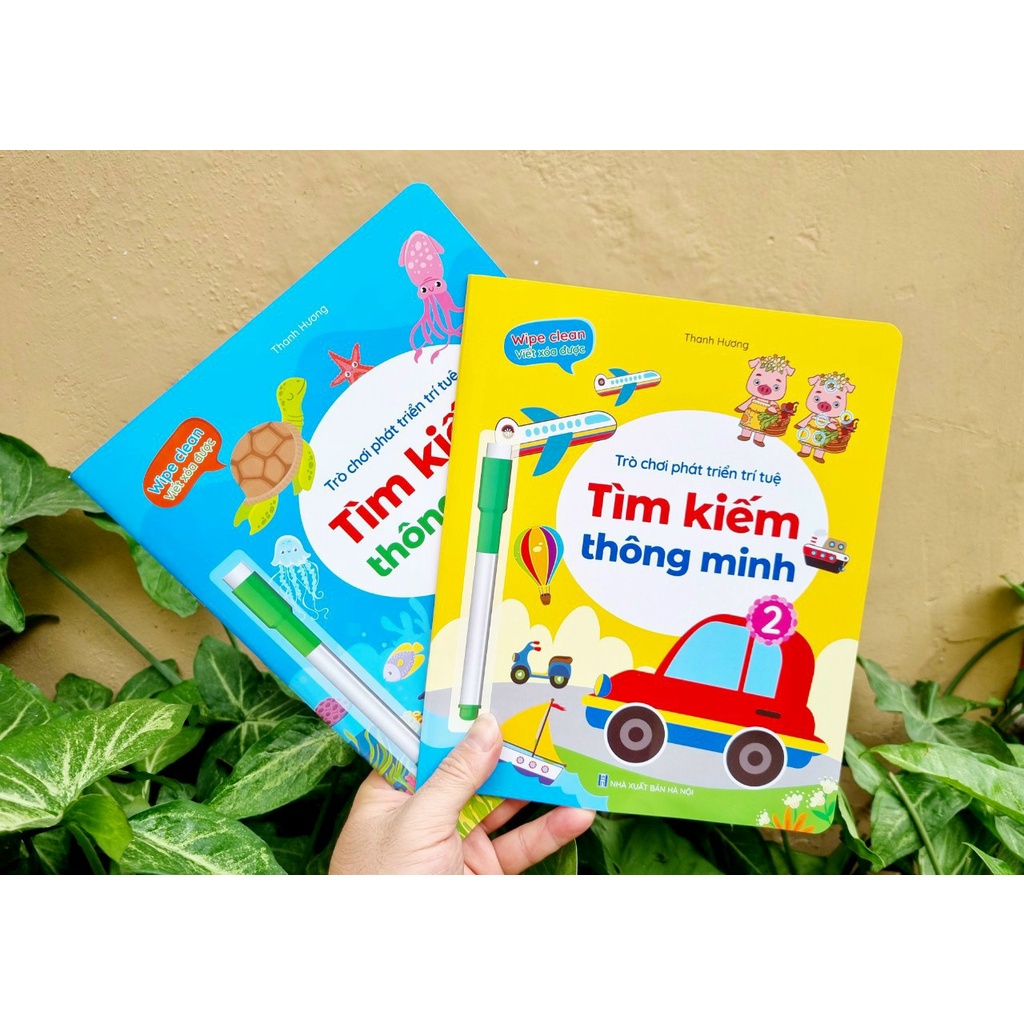 Sách - Bộ Vở Viết Xóa Được - Wipe Clean: Trò chơi phát triển trí tuệ - Tìm kiếm thông minh,Trò chơi nối số (bộ 04 cuốn)
