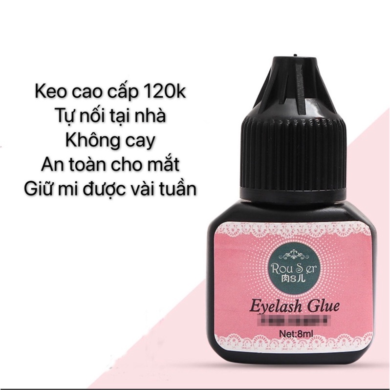 Keo nối mi chữ A không cay giữ mi được 1 tháng