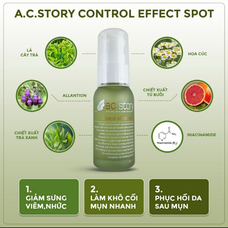 Chấm mụn A.c.story control effect spot dành cho da mụn