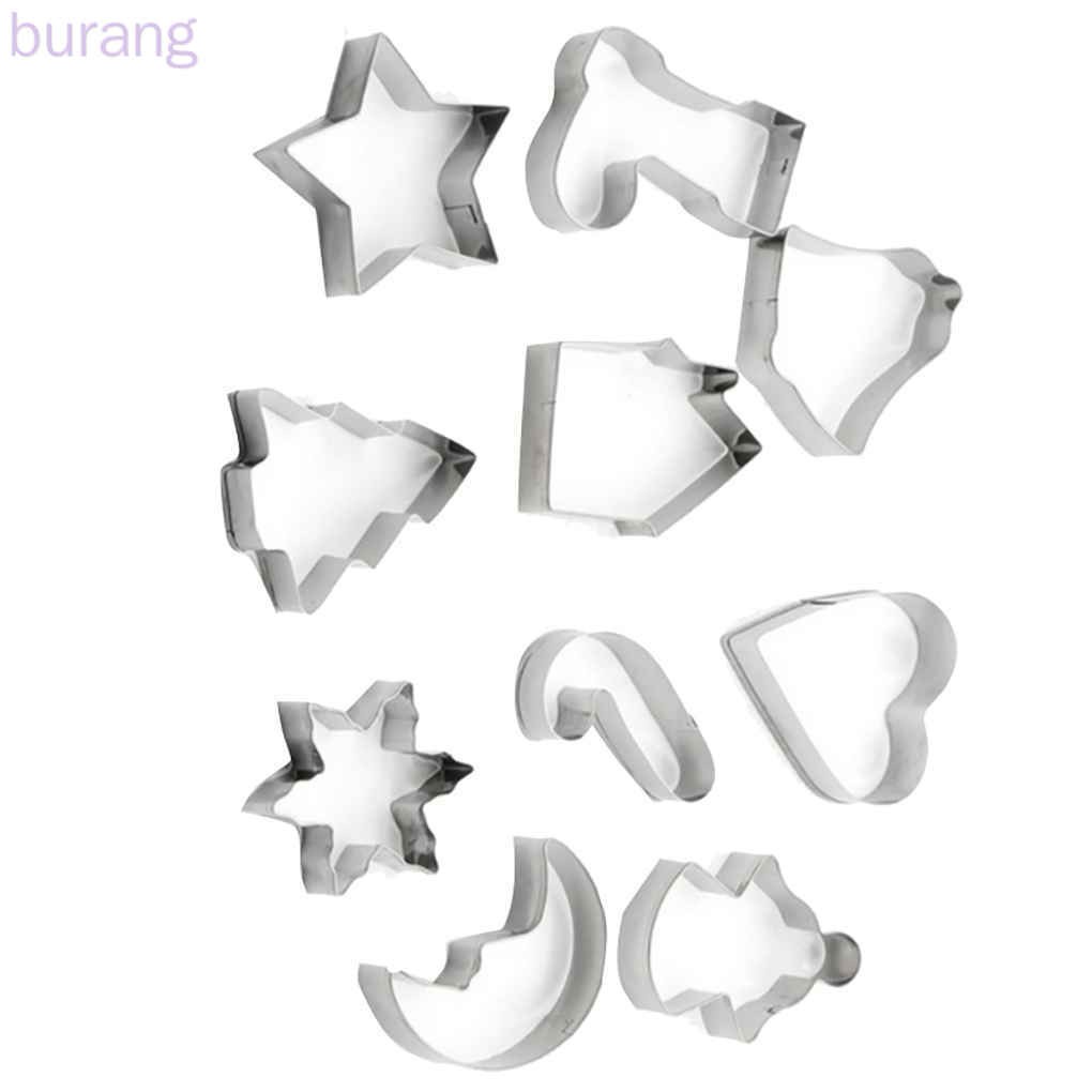 Set 10 khuôn cắt bánh làm từ thép không gỉ chủ đề giáng sinh dễ thương